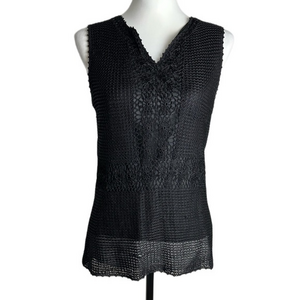Axcess by‎ Liz Claiborne Black Sheer Mesh Tank Top